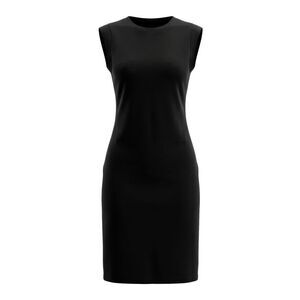 Women's Cap Sleeve Work Dress Summer Round Neck Casual Dress Black